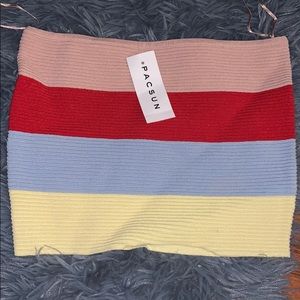 Pacsun stripes multi color crop top